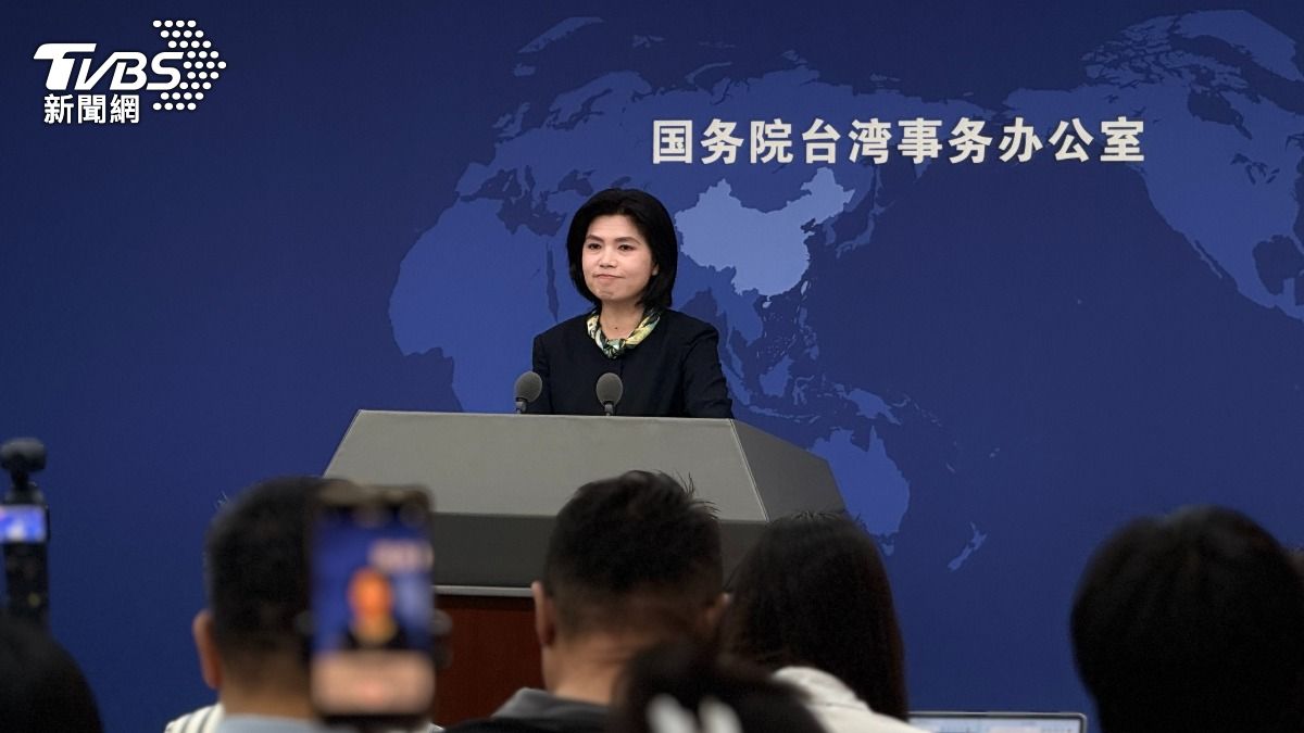 大陸國台辦新聞發言人朱鳳蓮。（圖／TVBS）