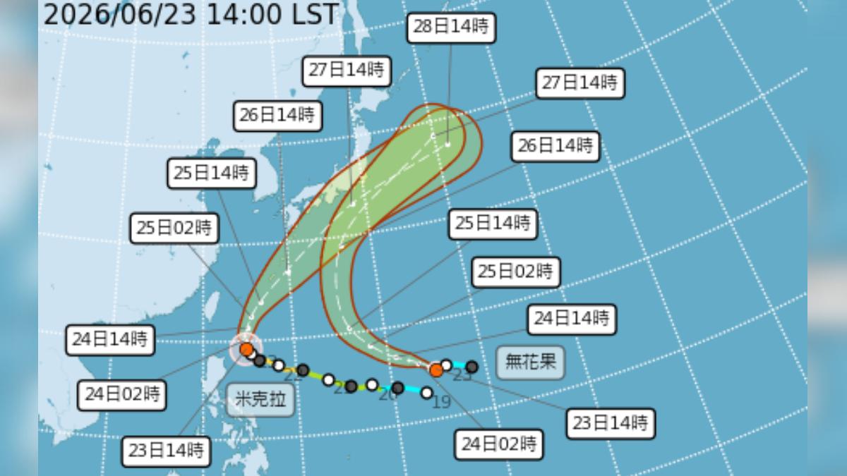 天氣/雙颱共舞!一圖看全台降雨熱區 專家示警:7月初恐再有熱帶擾動