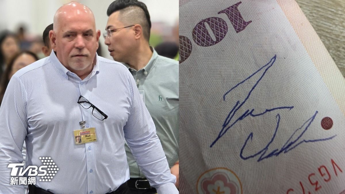 看到金色名牌快合影!好市多亞灣店開幕傳奇CEO現身 他幸運拿到親簽