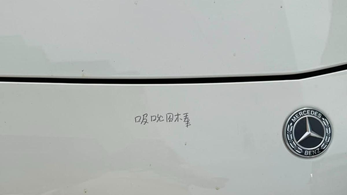 高雄塗鴉魔!老伯騎單車狂寫「吸吮肉棒」 百萬賓士車也受害