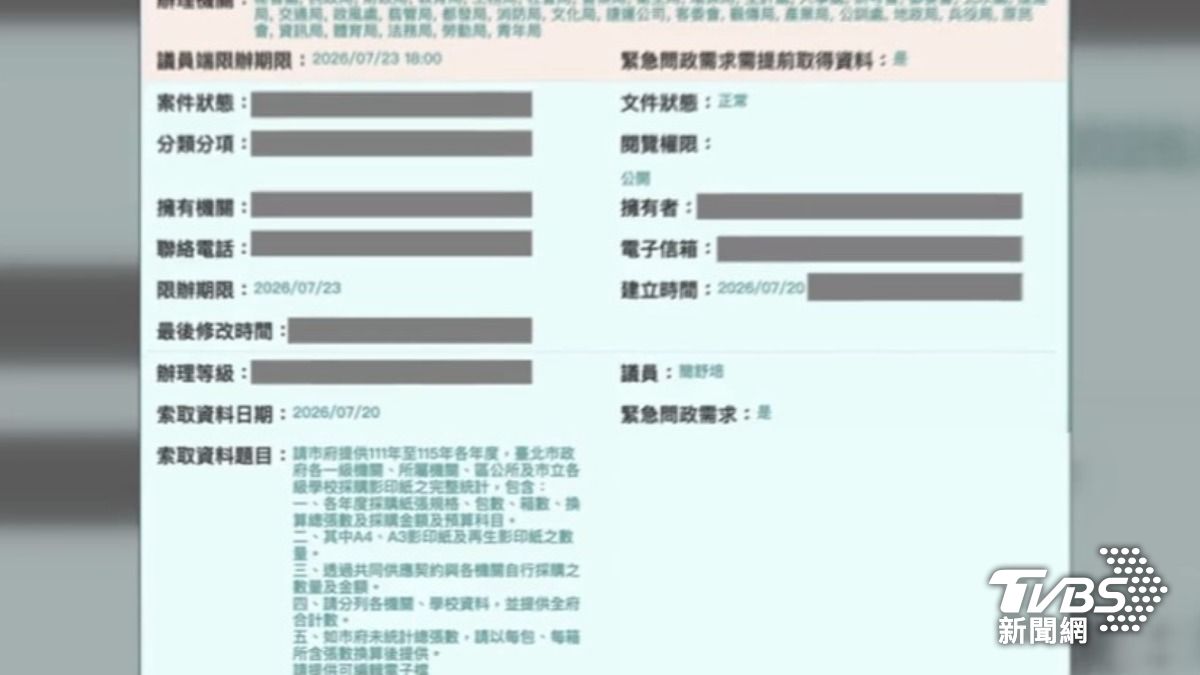 影音/蔣才轟佛地魔! 公務員再爆簡舒培索資「市府、學校採購紙量」