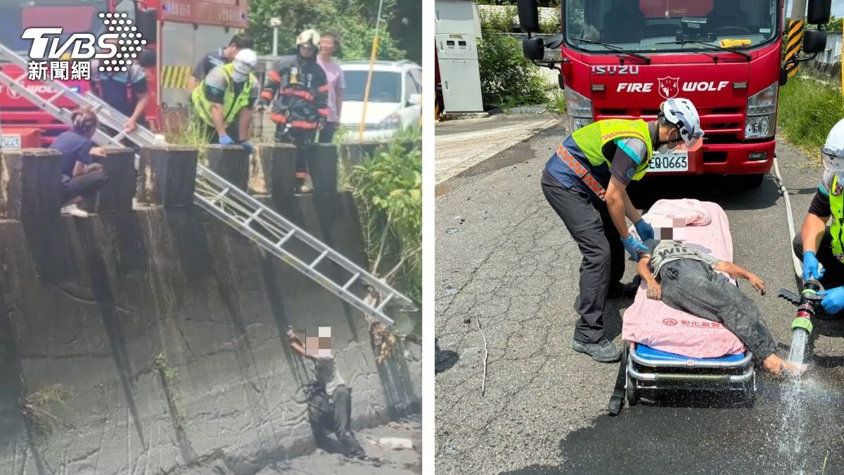 彰化80歲嬤跌落5米寬水溝 雙腳卡爛泥脫水中暑