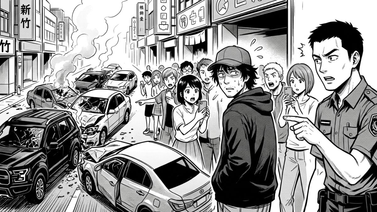 新竹男酒駕連撞6車!裝沒事「混入圍觀人群」 警眼尖秒揪出