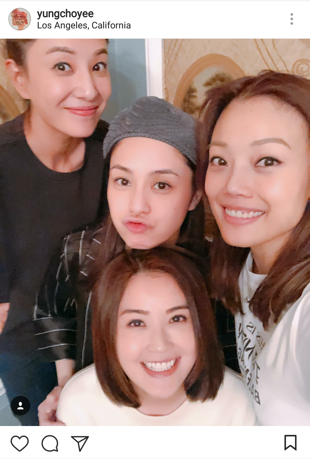 原本美國簽證到期的容祖兒,終在最後一天趕到洛杉磯,可以親自陪著好友阿嬌出嫁。(容祖兒IG)