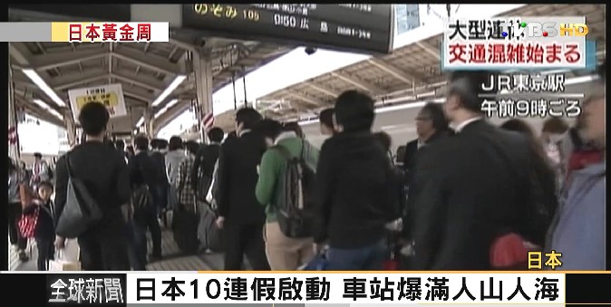 FOCUS/日本10連假啟動 車站爆滿人山人海