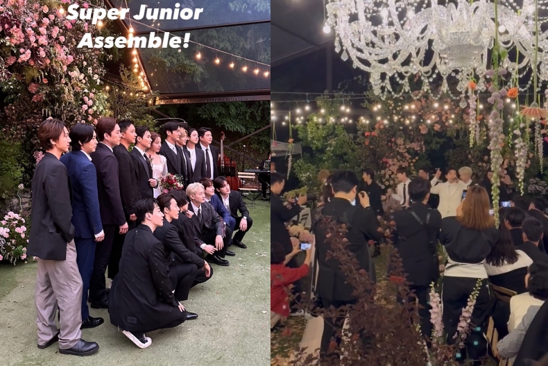 韓團Super Junior厲旭大婚，13名成員全員到齊，藍家粉絲哭爆