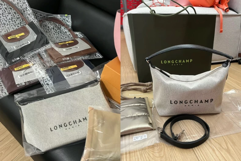 網友分享桃園機場Longchamp免稅店戰利品