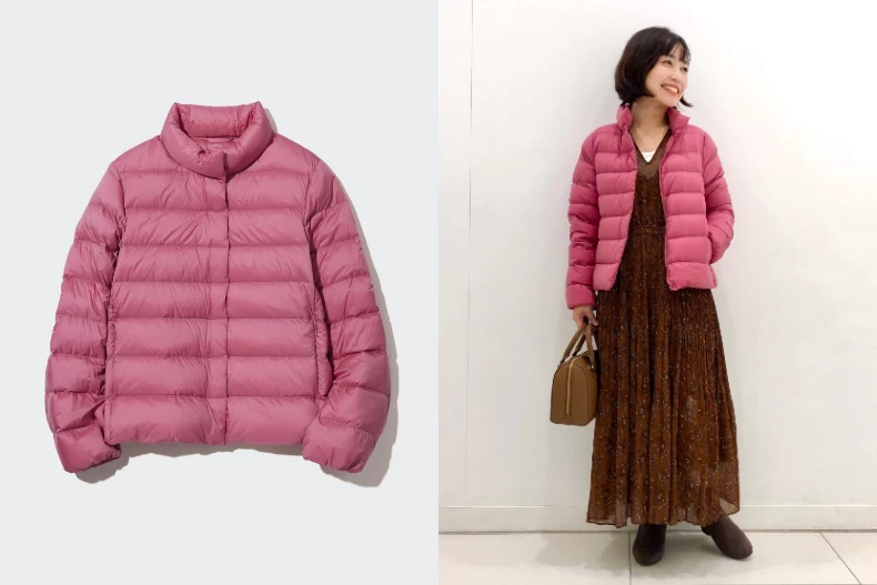 玫瑰色羽絨外套推薦：UNIQLO
