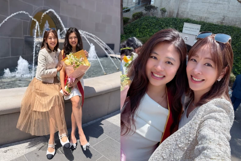 賈永婕嗨曬「學霸女兒」畢業典禮！長裙穿搭X香奈兒瑪莉珍鞋，母女合影網讚像姊妹