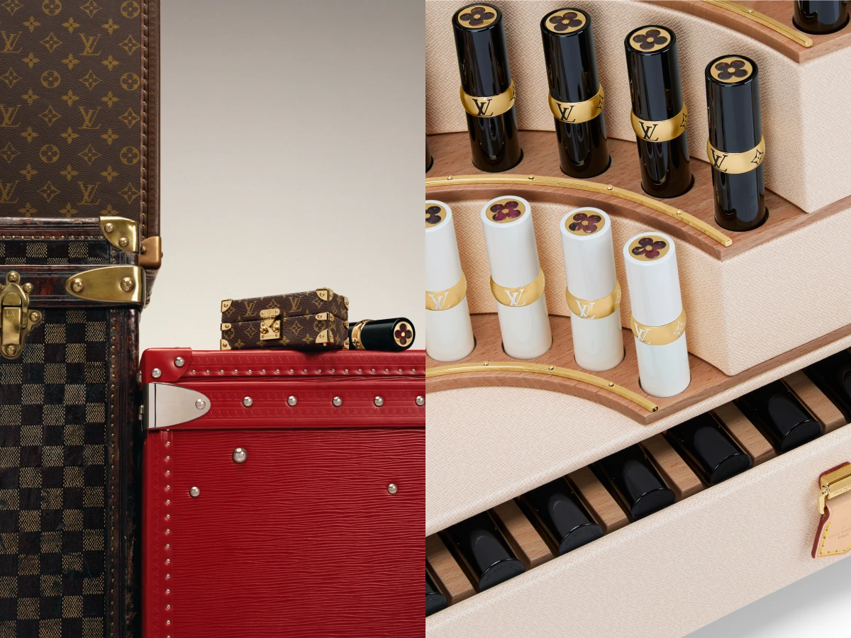 路易威登從早期聞名的旅行箱與美妝珍品,延伸出「旅行、美妝、奢華工藝」的品牌精神,並為今日的彩妝系列提供靈感。