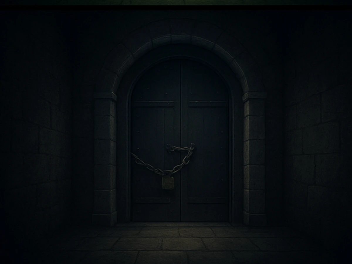 選 D：黑色鐵門