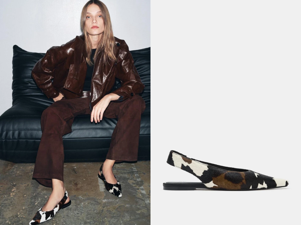 ZARA 真皮露跟芭蕾鞋,NT.2,290