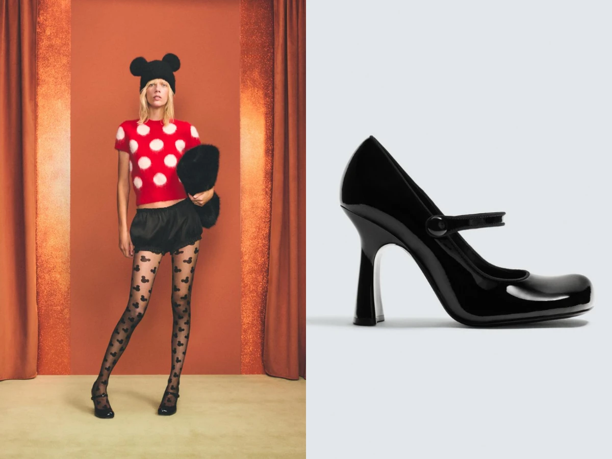 ZARA 真皮飾帶高跟鞋 Harry Lambert for Zara x Disney,NT.4,490