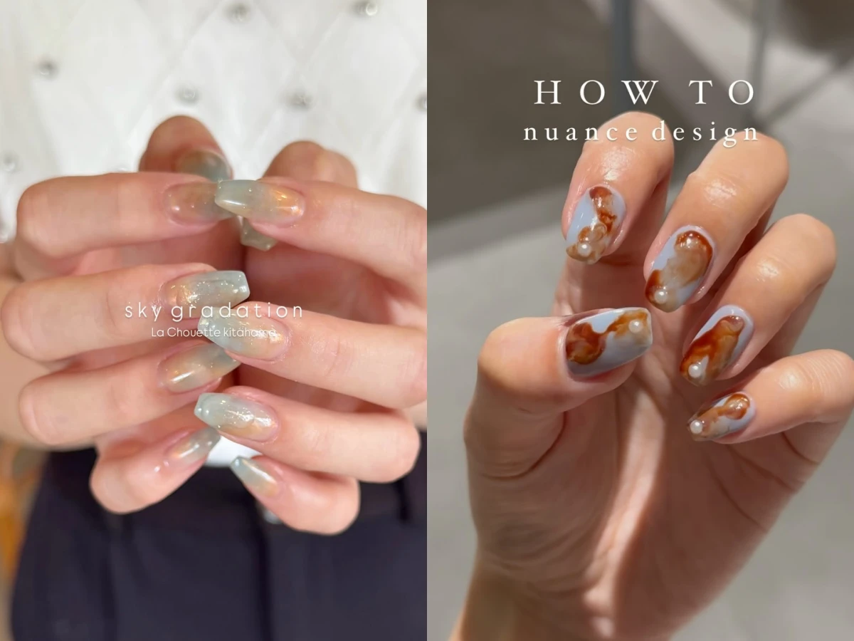 藍棕色美甲推薦