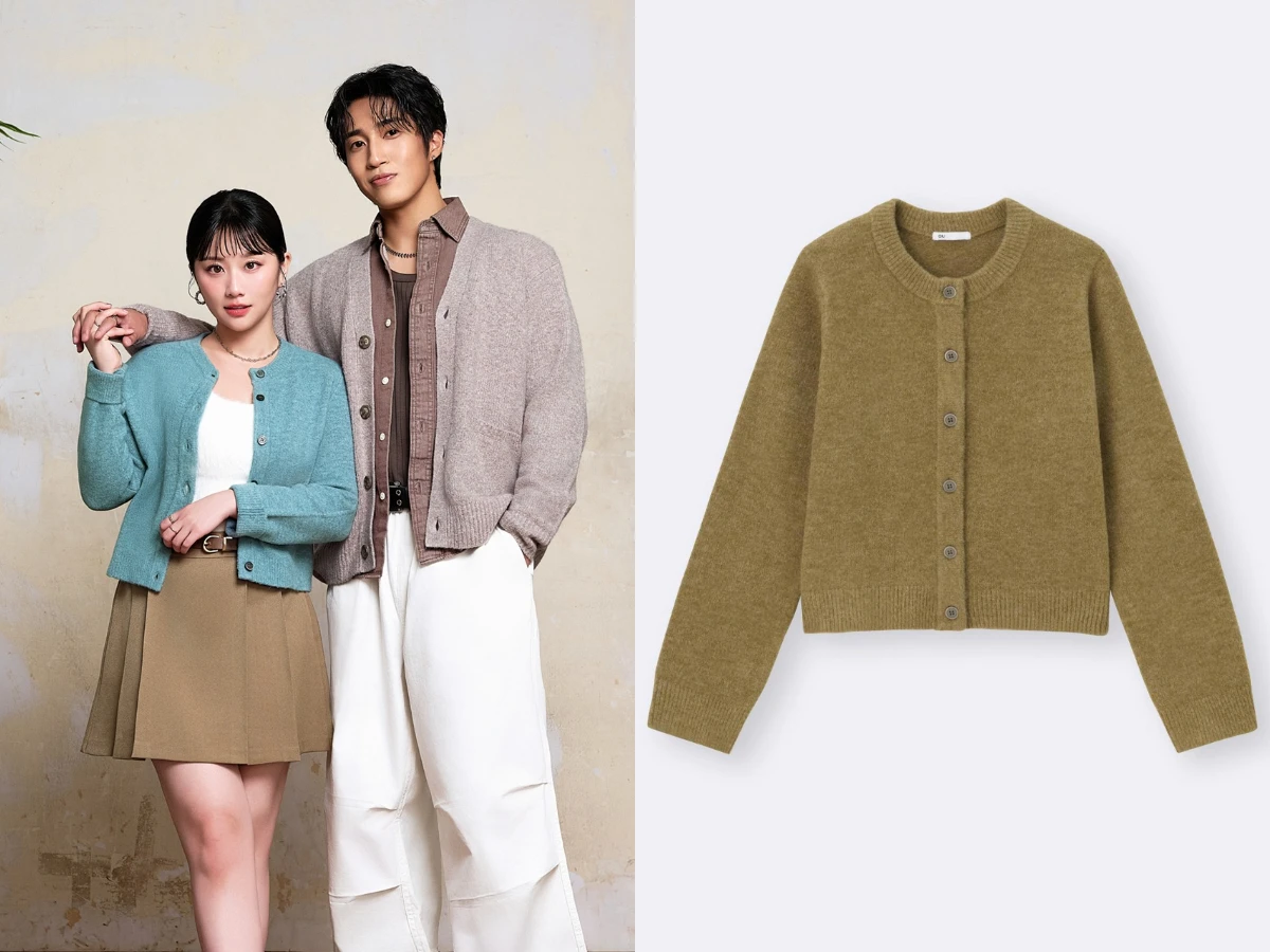 GU PUFF蓬鬆柔軟圓領針織開襟外套，優惠價NT.590