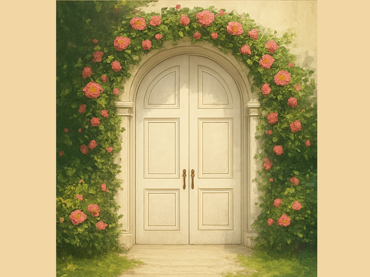 圖C:白色拱形花園門