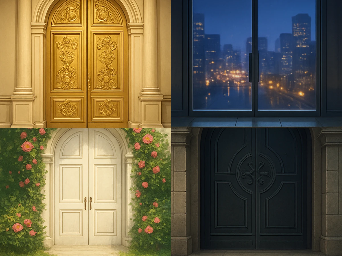 Q:如果妳眼前出現四扇氣場全開的大門,妳會選擇哪一扇走進去呢?