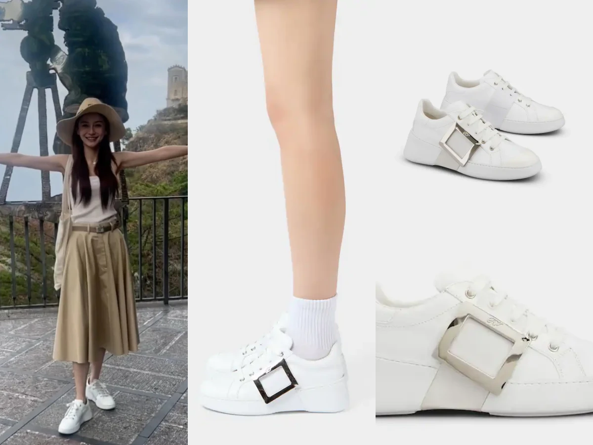 Angelababy同款鞋推薦/圖片來源：微博@angelababy、 Roger Vivier