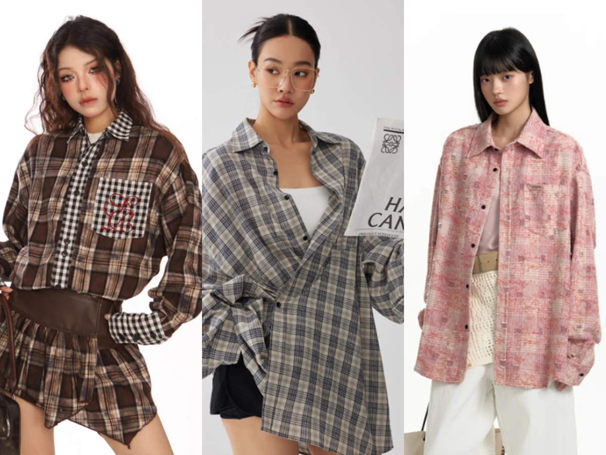 2025早秋,穿搭單品,格紋,外套,鏤空上衣