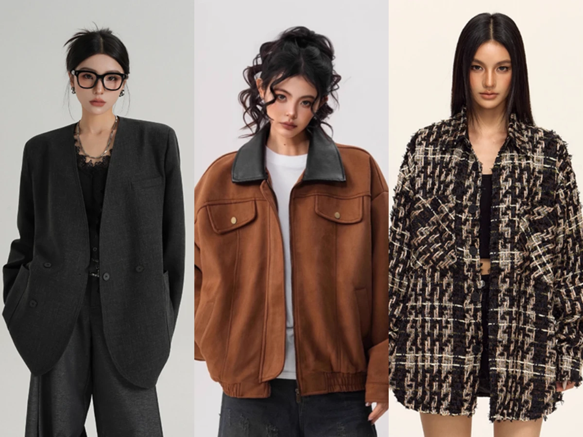 2025早秋,穿搭單品,格紋,外套,鏤空上衣