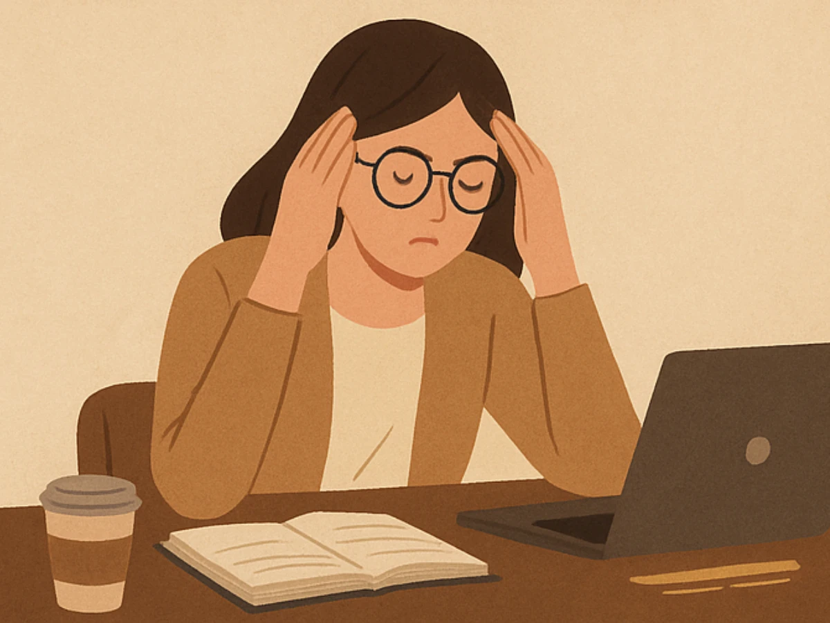 選C:桌前煩惱的人——最容易被「壓力與焦慮」耽誤財路