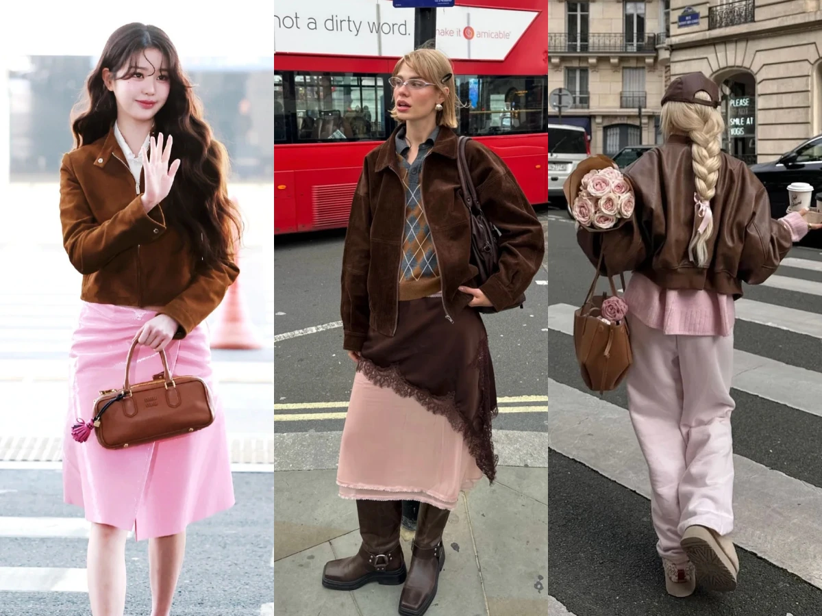2025秋冬趨勢配色「咖啡色x粉紅色」