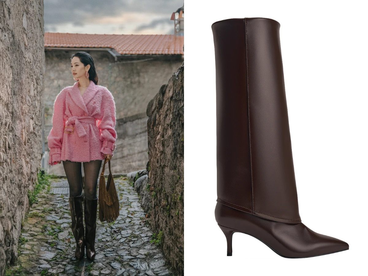 曾之喬穿CHARLES & KEITH 尖頭高跟長靴，NT.3,390