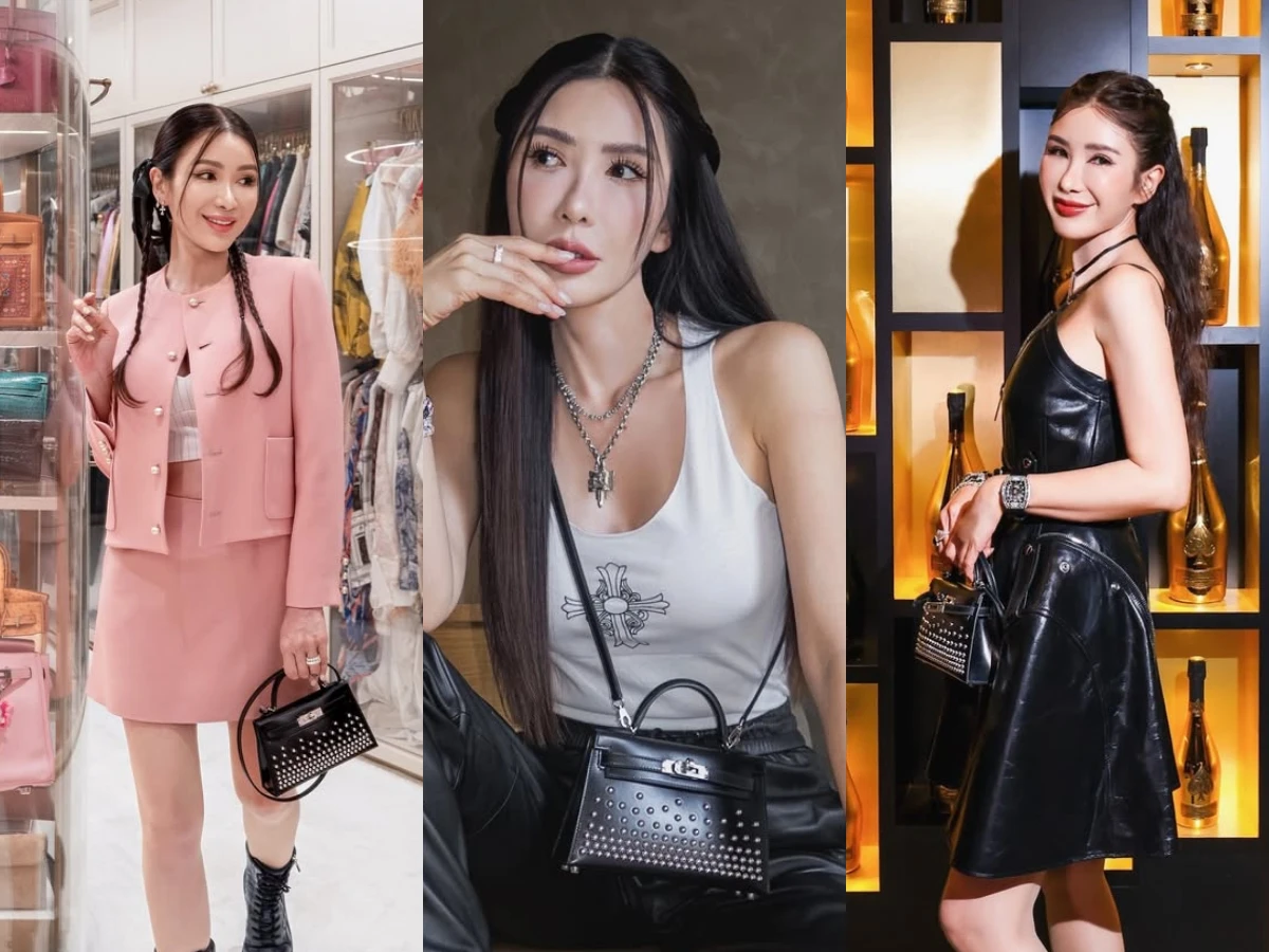 蔡欣穎背Kelly Mini Clouté迷你凱莉包