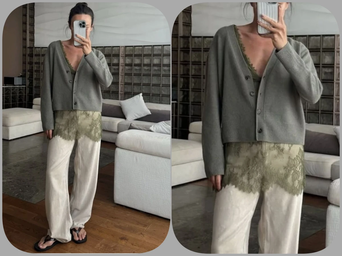 灰針織外套穿搭技巧