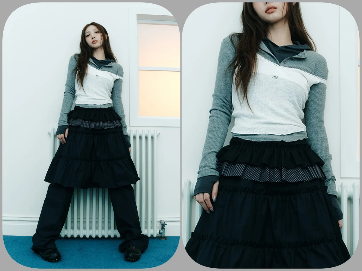 灰針織外套穿搭技巧