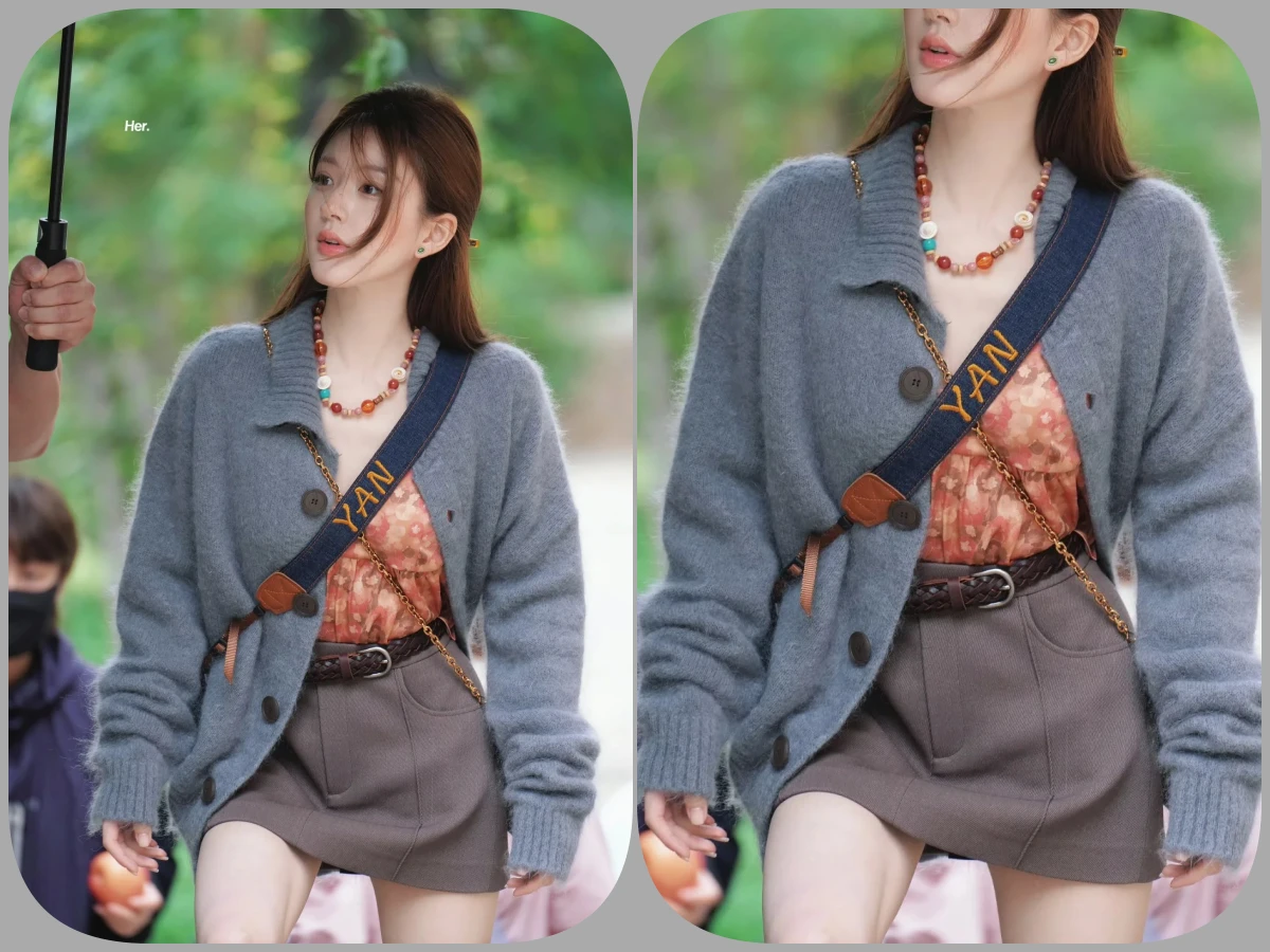 灰針織外套穿搭技巧