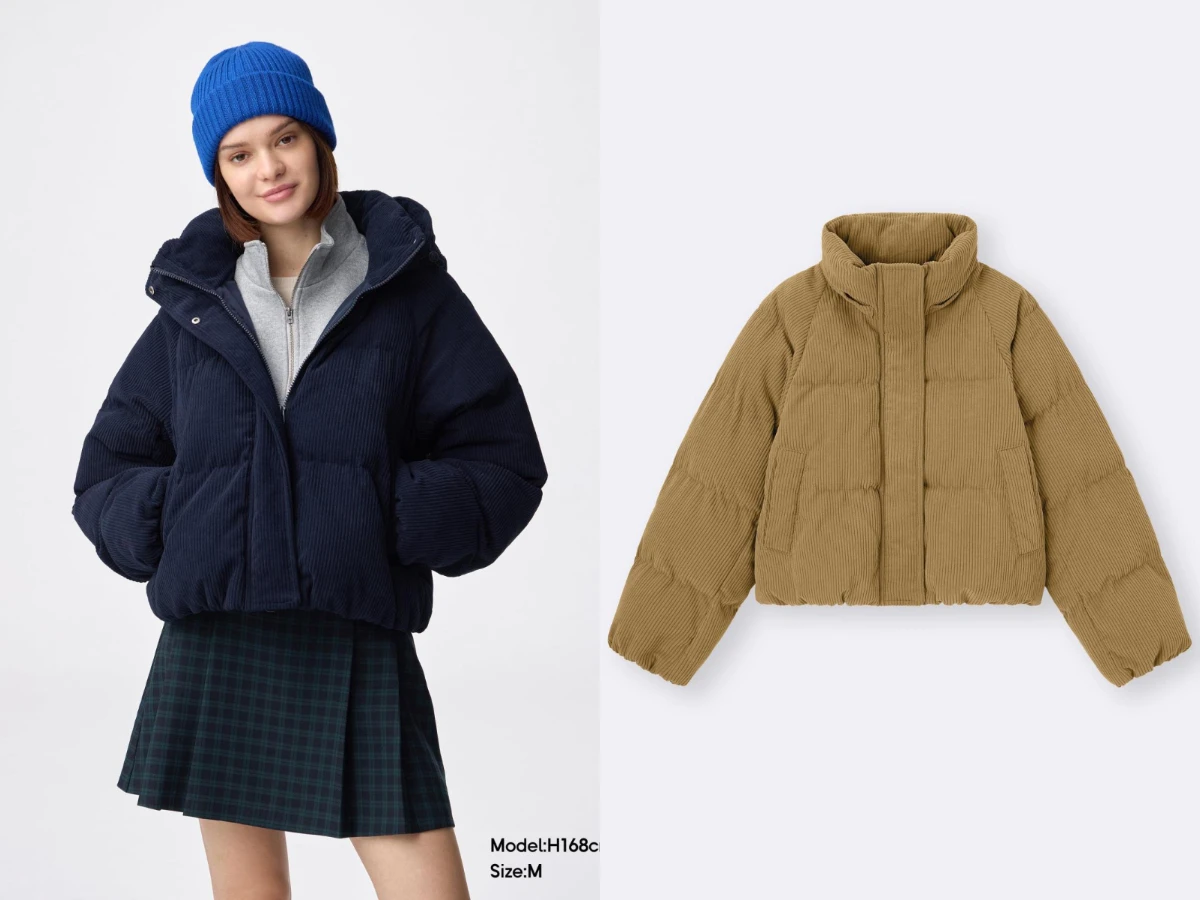 GU WARM PADDED 燈心絨夾層外套，NT.1,790