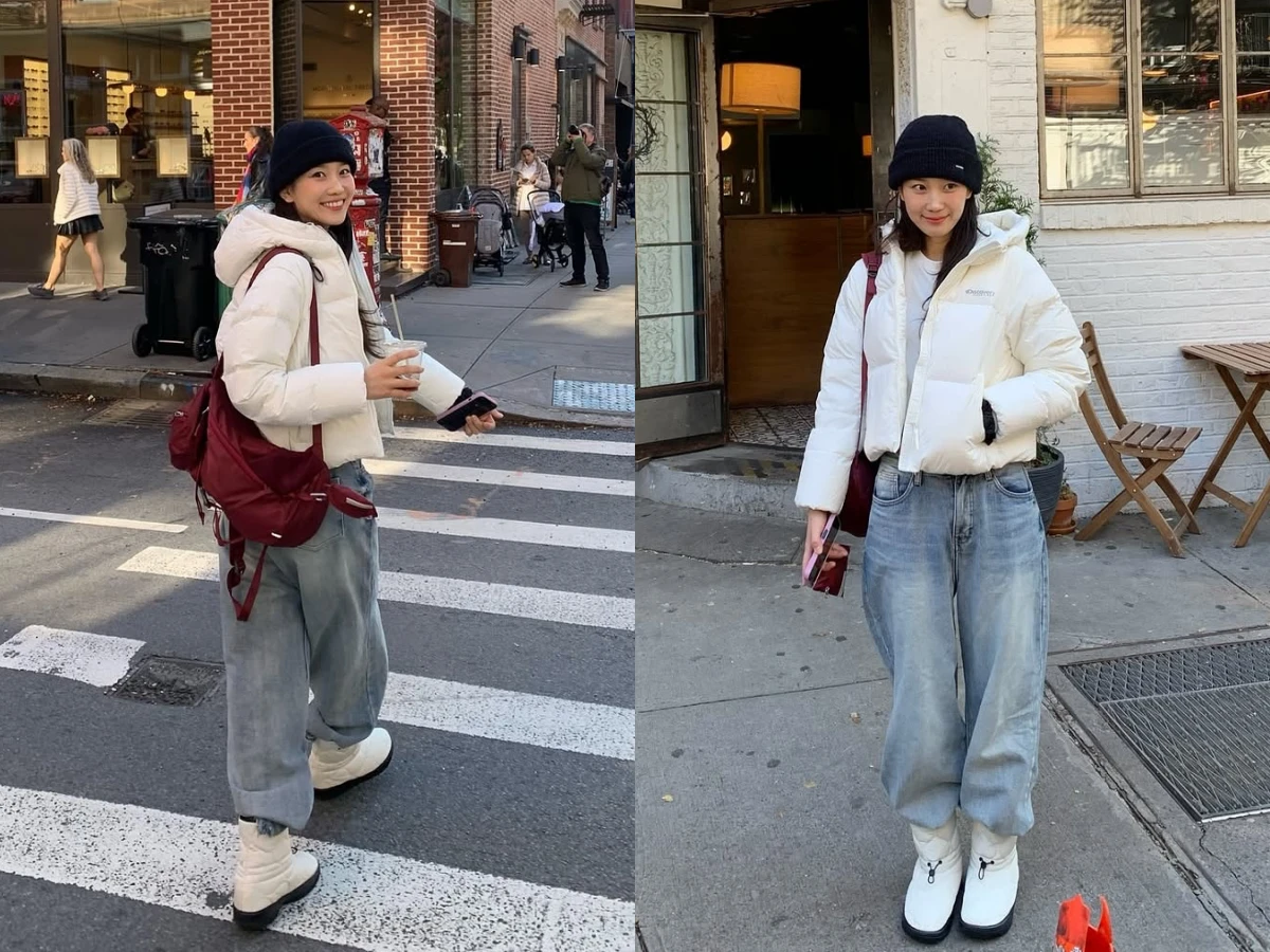 換季大降溫！謝欣穎「洋蔥式穿搭」短版羽絨外套輕盈又好活動