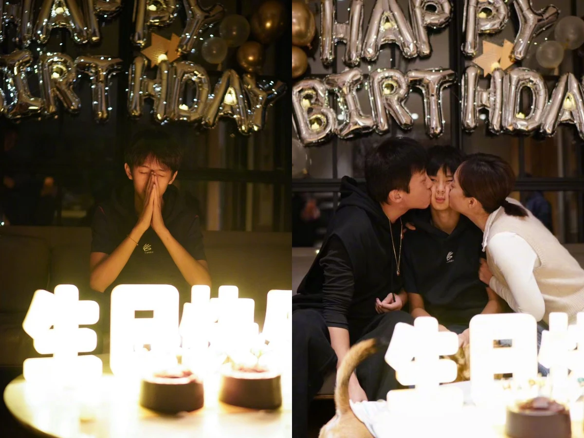 孫儷和鄧超發左右夾擊兒子照片超逗趣