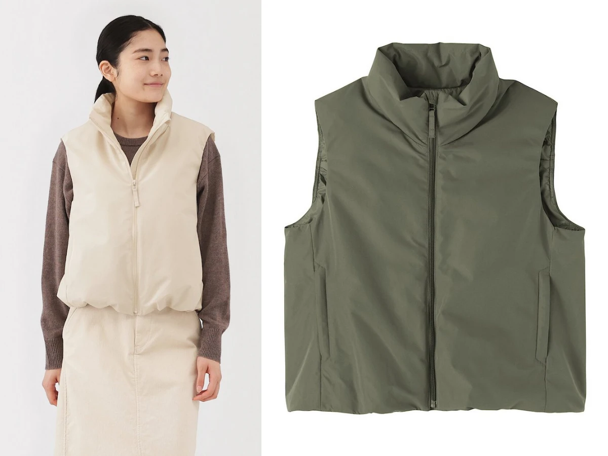 無印良品 女蓬鬆鋪棉背心，NT.1,790