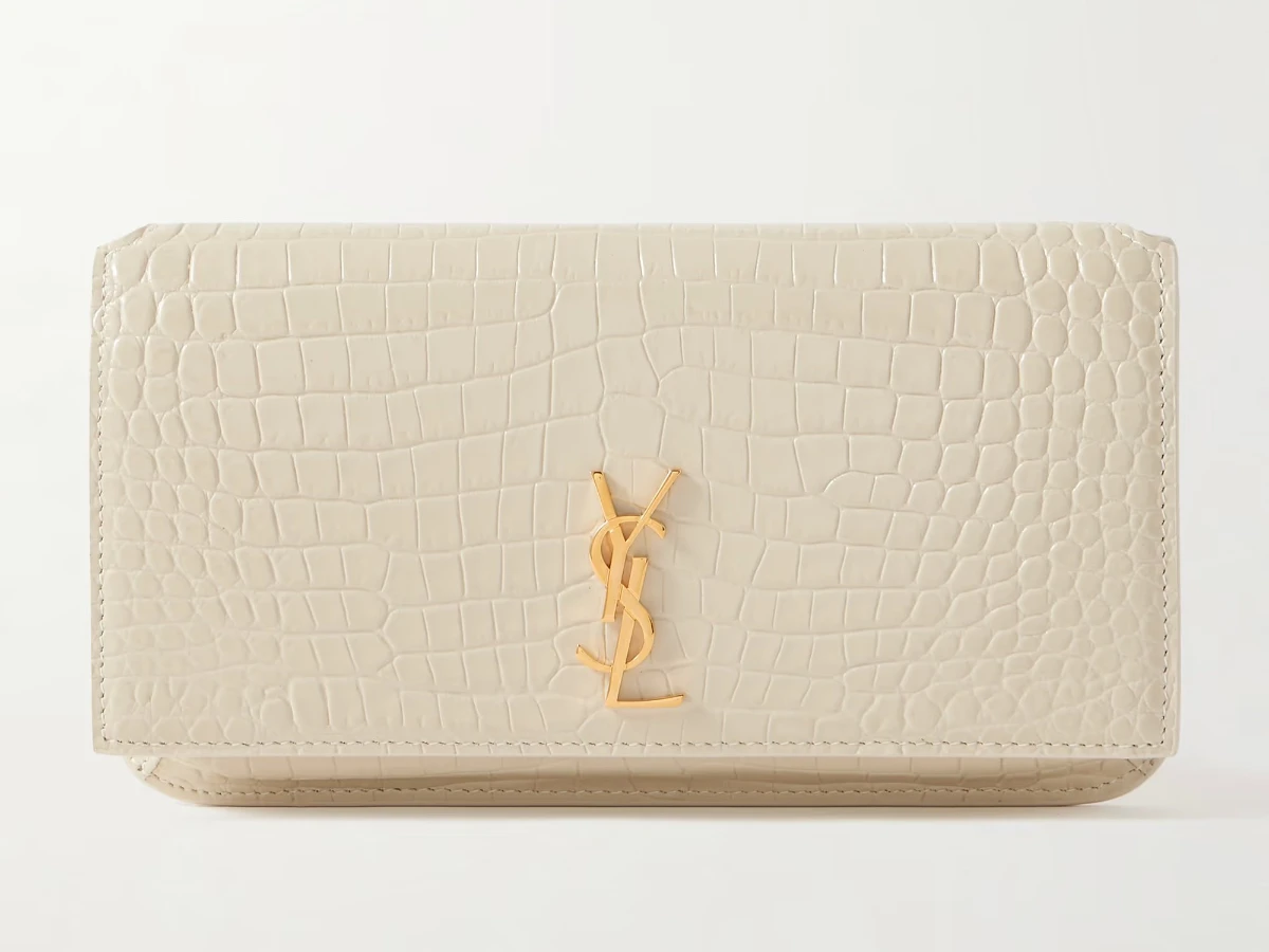 SAINT LAURENT Croc-effect leather phone case，US.805，約NT.25,239