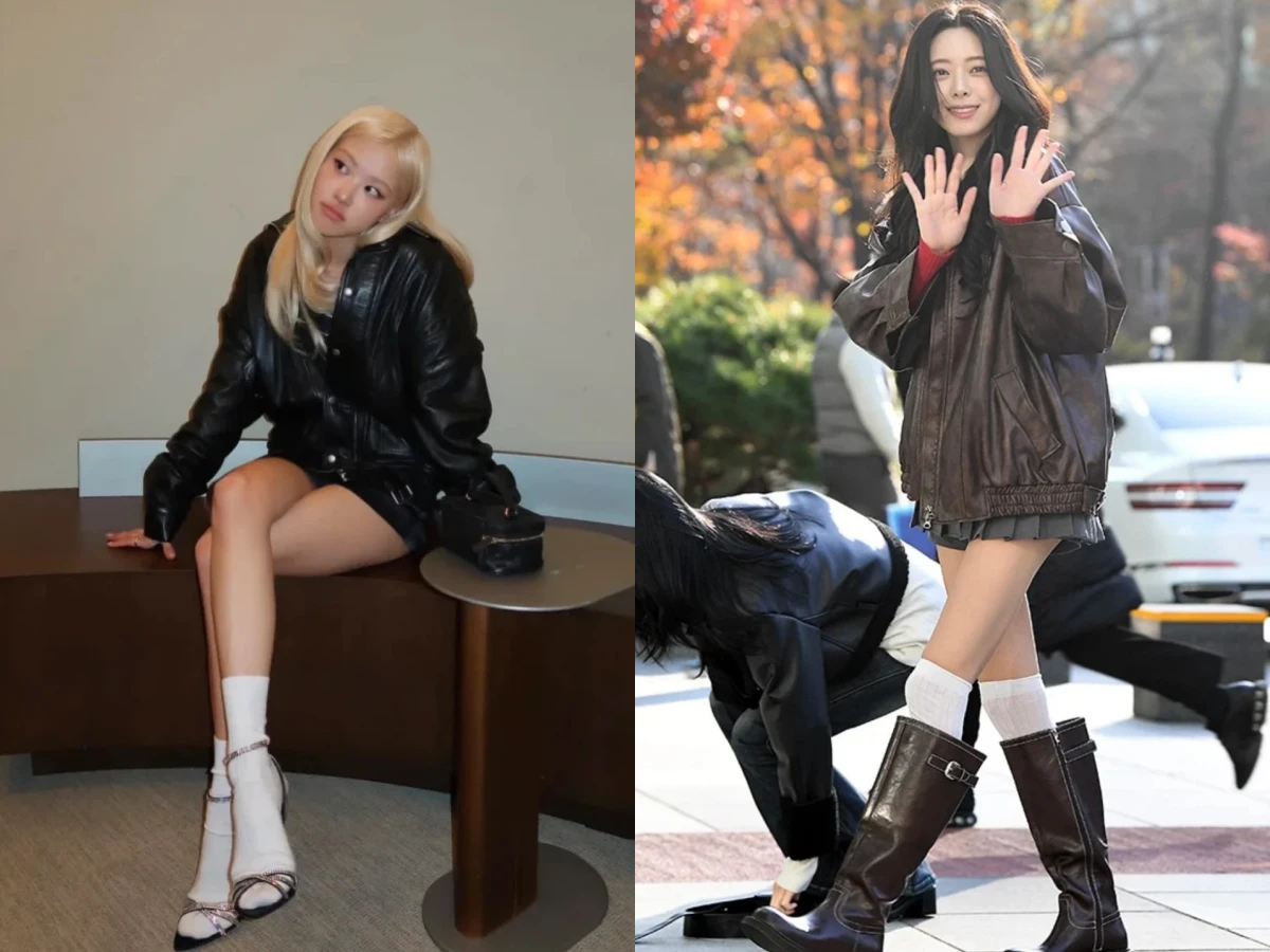 信義區跑趴的特別搭配「皮衣＋短裙＋長靴」