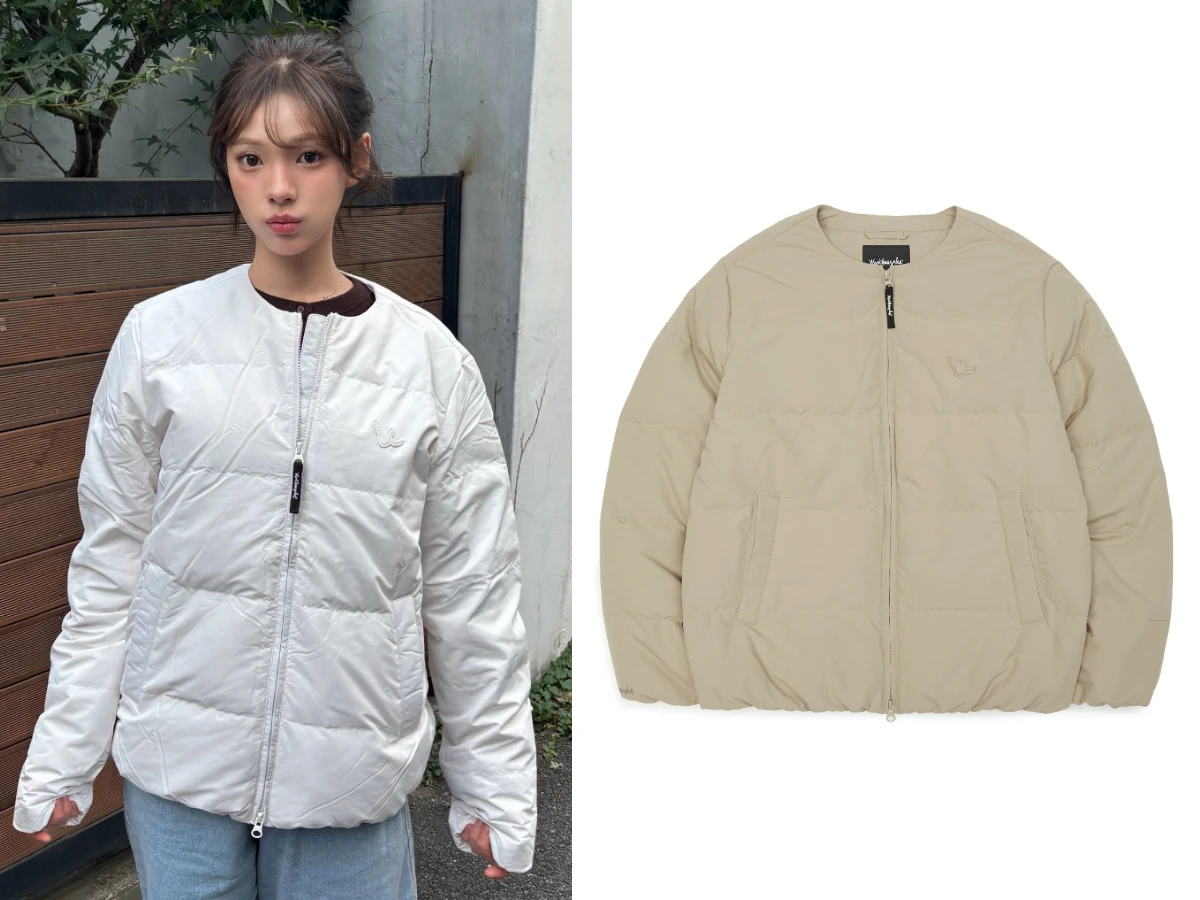 Mark Gonzales 小天使布章輕量圓領羽絨外套，NT.4,580。