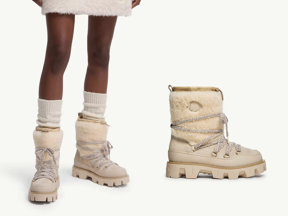 Moncler Peak Apr&egrave;s 麂皮及羔羊毛靴子，NT.38,800