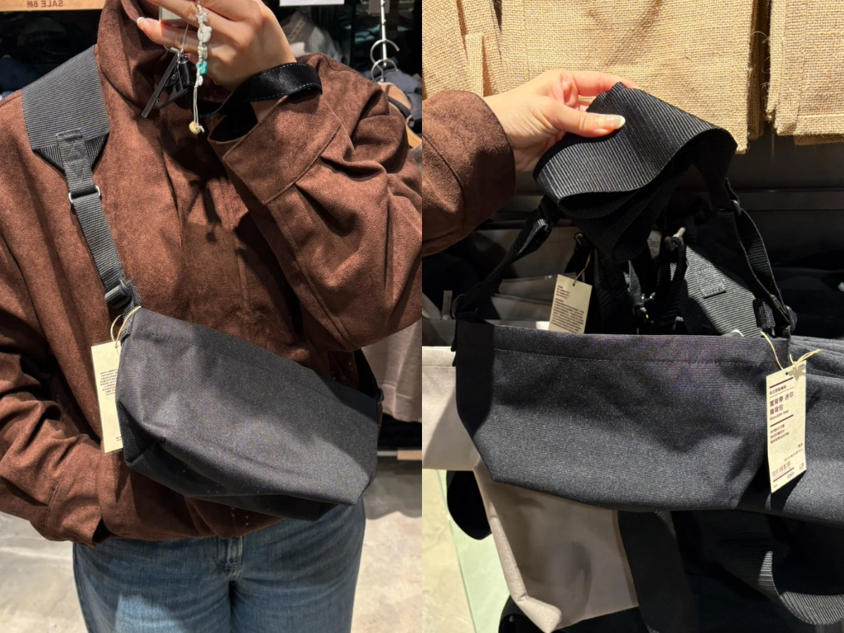 再生聚酯纖維寬背帶迷你肩背包，NT.490