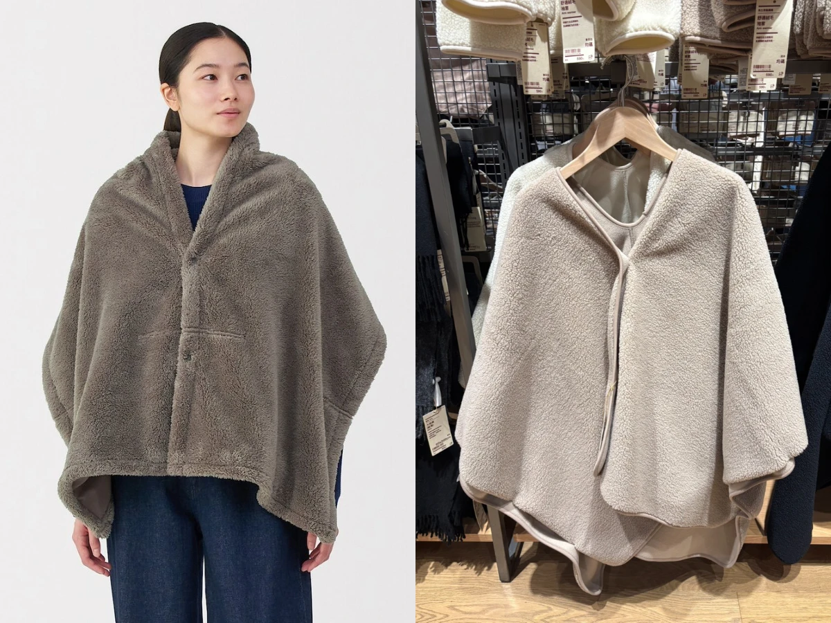 再生聚酯纖維保暖絨毛披肩，NT.990