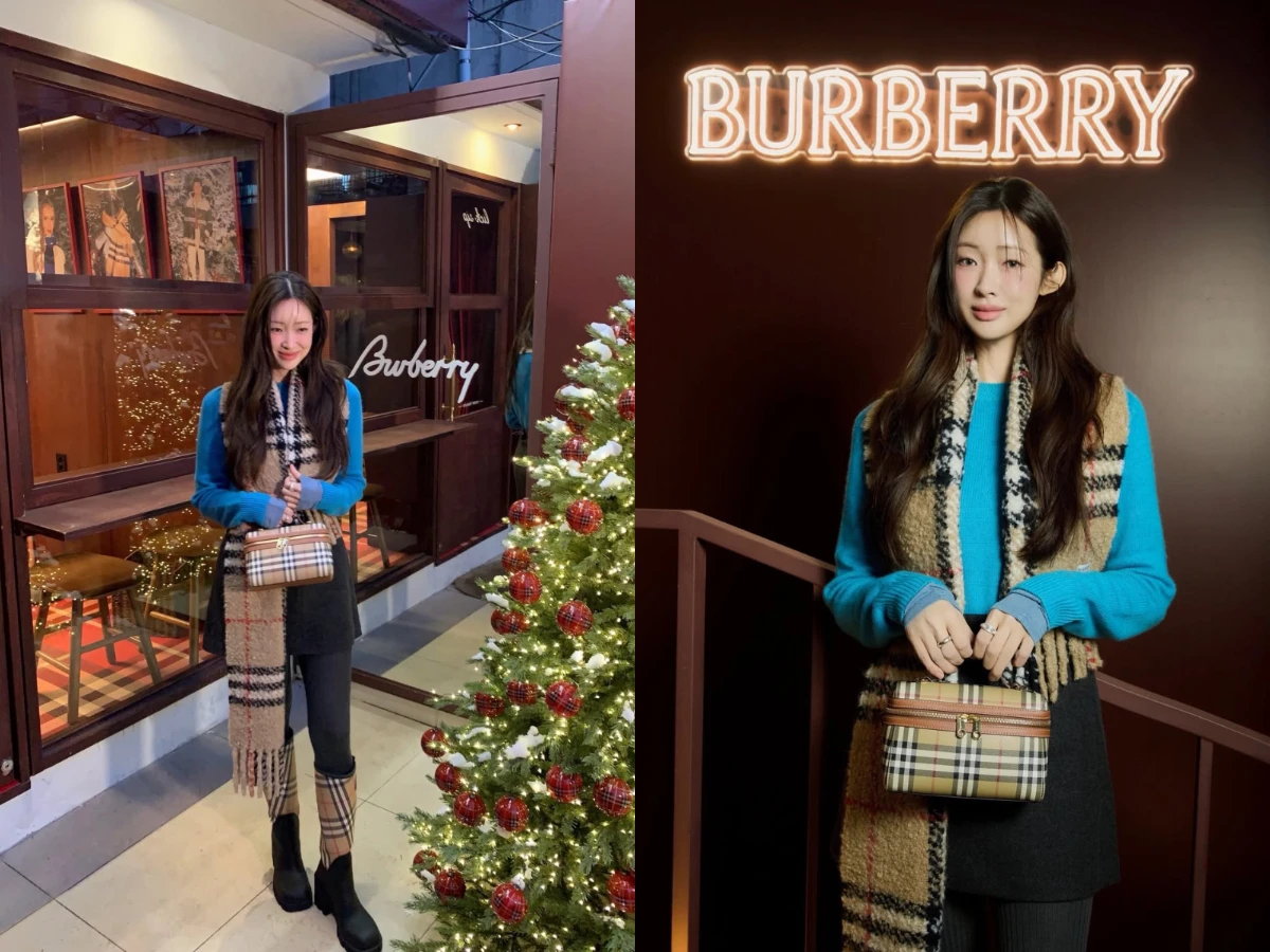 車靜媛：Burberry圍巾