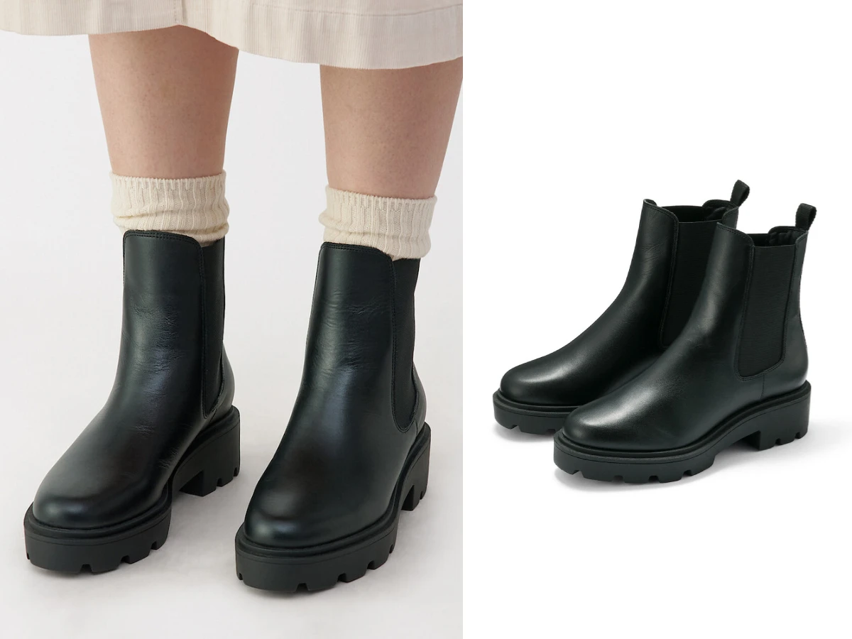 MUJI 皮革切爾西靴，NT.2,990