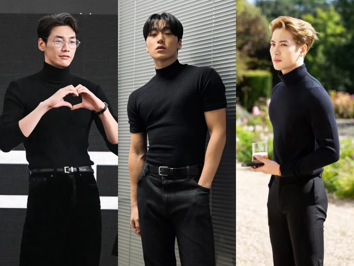 男星黑色高領穿搭