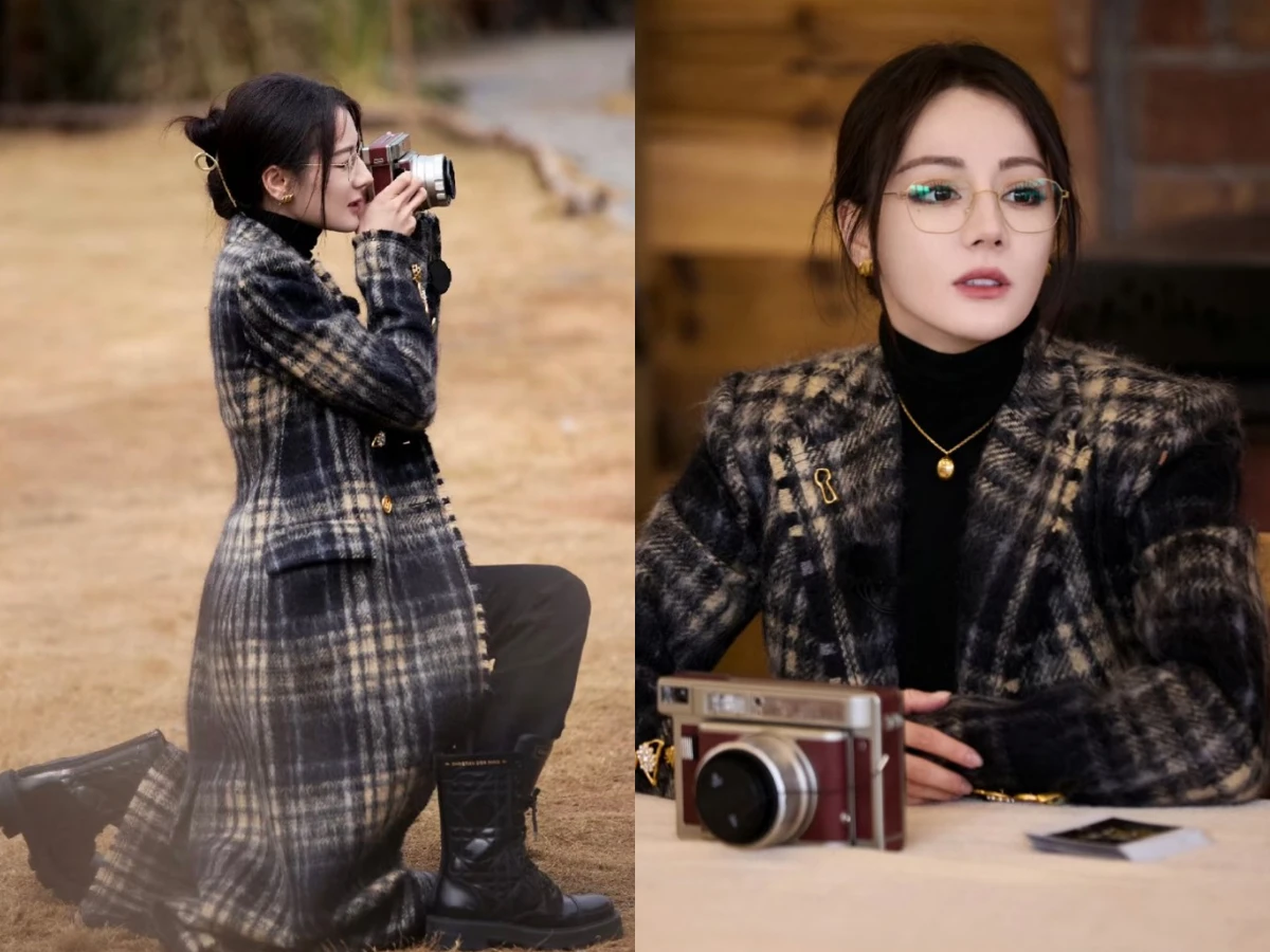 迪麗熱巴黑色高領穿搭