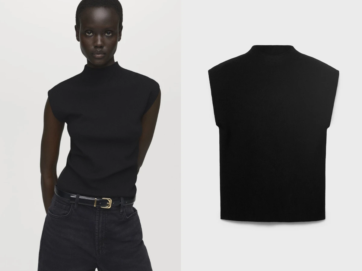 MANGO Perkins-neck knitted top，NT.1,390
