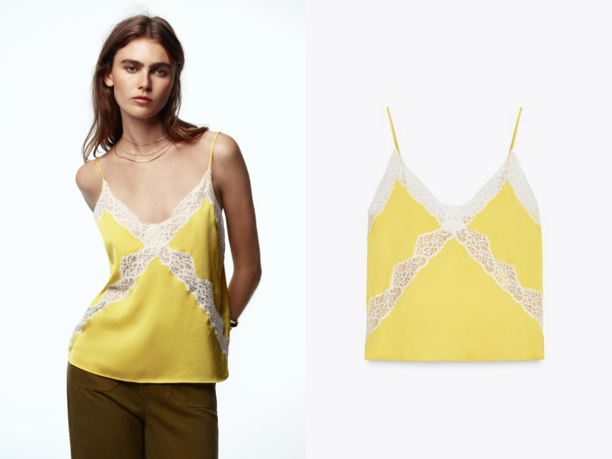 蕾絲飾邊襯衣式上衣，特價 NT.645