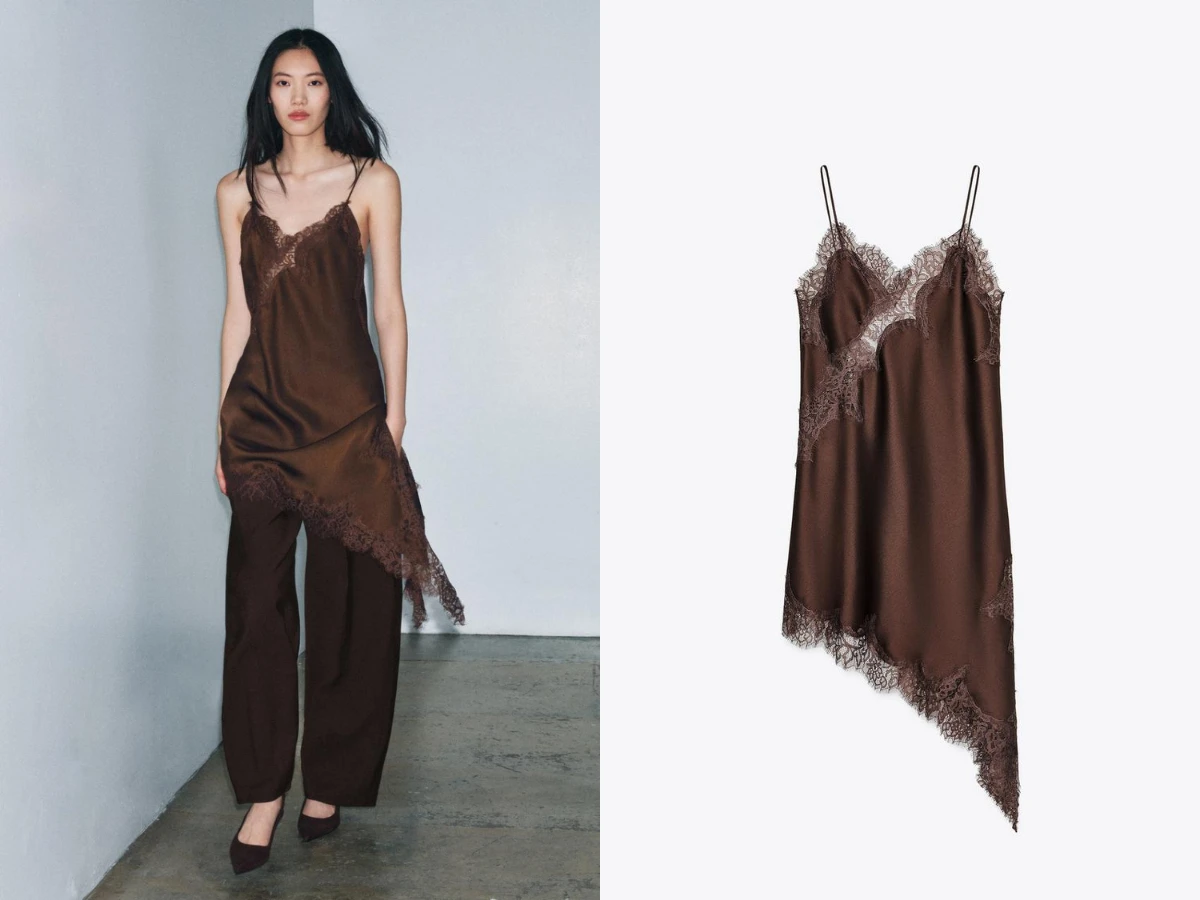 ZW COLLECTION 蕾絲不對稱洋裝，特價 NT.1,245