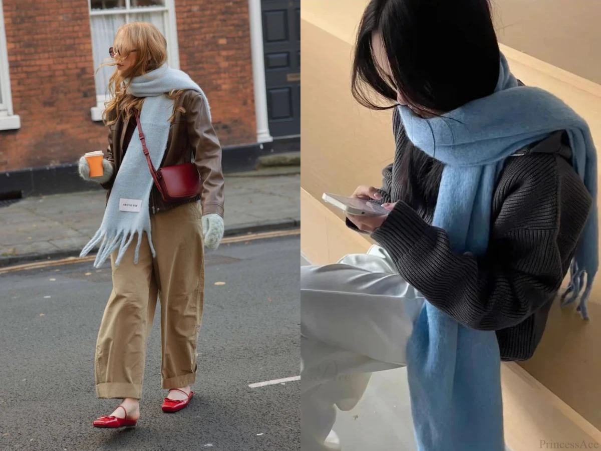 遊客有志一同!北海道超多藍色圍巾?
藍色圍巾穿搭、藍色圍巾推薦