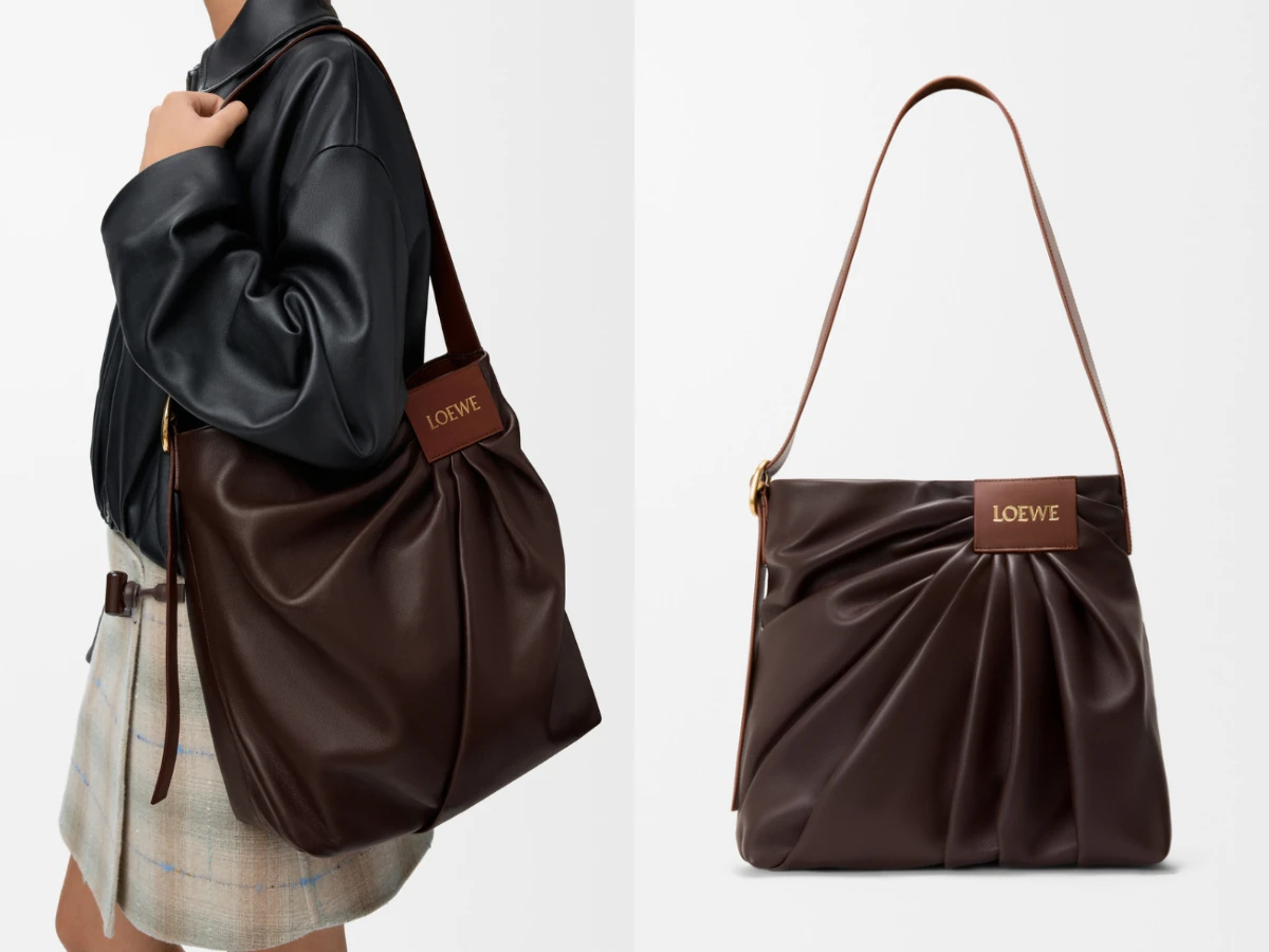 LOEWE 柔軟納帕小羊皮 Draped 托特包，NT.155,000